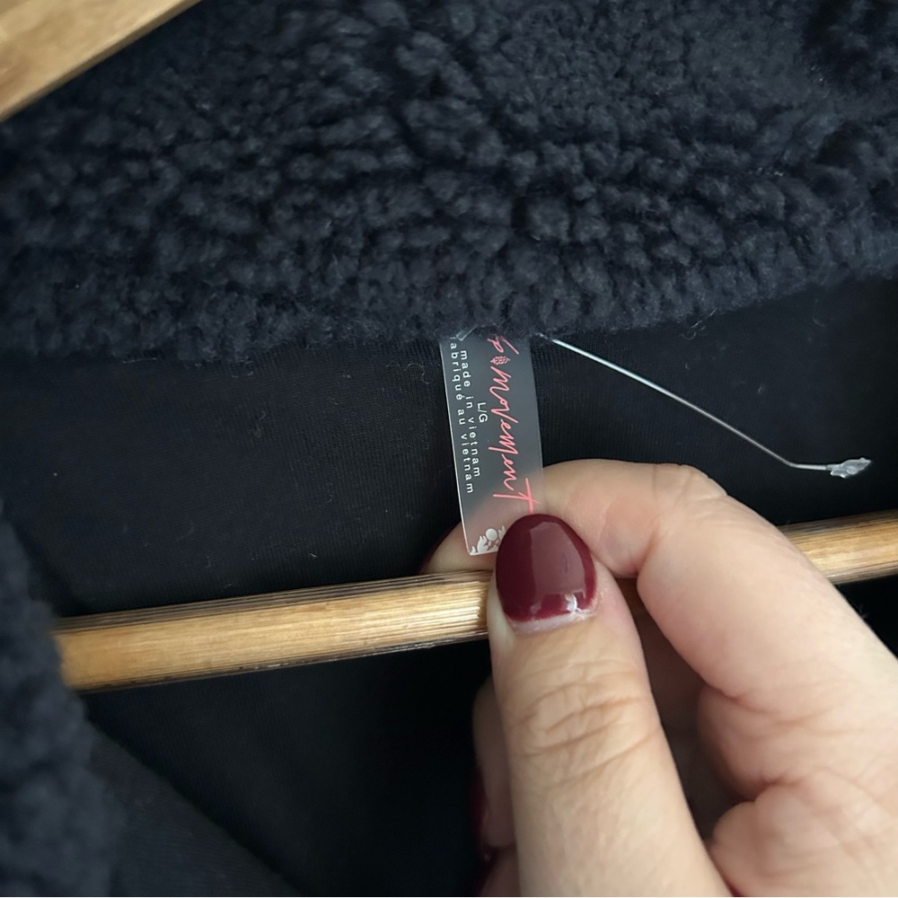 New Free People Hit The Slopes Fleece Jacket Run Stripe Papaya Combo - Picture 8 of 9